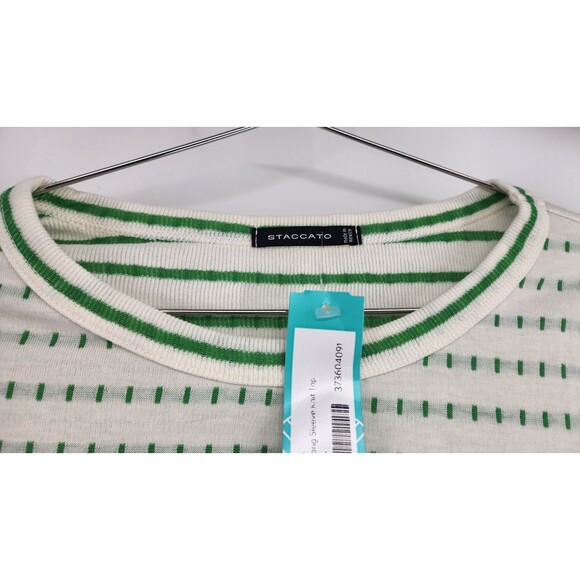 Staccato Women's Large Green Stefan Long Sleeve Knit Top Shirt NWOT Geometric - Picture 5 of 9